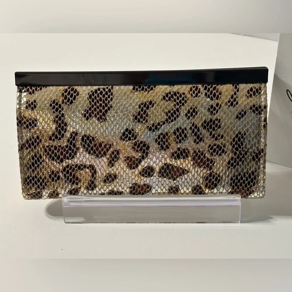Vintage Cache Leopard Print Evening Clutch Bag Y2K Glam Rare Statement Clutch